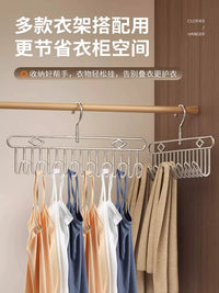 Stainless Steel Wardrobe Hanger Hook for Hats, Clothes, and Bags - Multi-functional Storage Rack