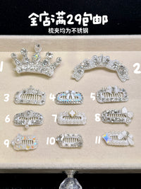 Pet Hair Clips with Rhinestones - Crown Design for Dogs and Cats