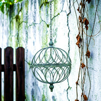 Wrought Iron Hanging Planter Basket for Outdoor Garden and Patio Decor