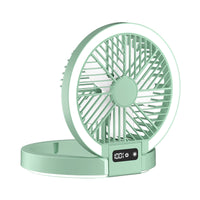 Smart Ultra-Thin Foldable Aroma Fan with Dual Lights, Desktop & Wall Mount, Portable Outdoor Fan