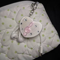 Heart-shaped Music Note Earphone Cable Organizer Keychain for Girls
