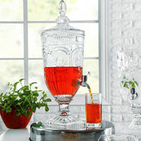 Glass Beverage Dispenser with Spigot, Nordic Style Commercial Hotel Buffet Milk Juice Drink Dispenser