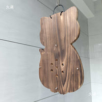 Cartoon Cat Shaped Carbonized Wood Plaque for Staghorn Fern Mounting, Wall Decor Plant Board Kit