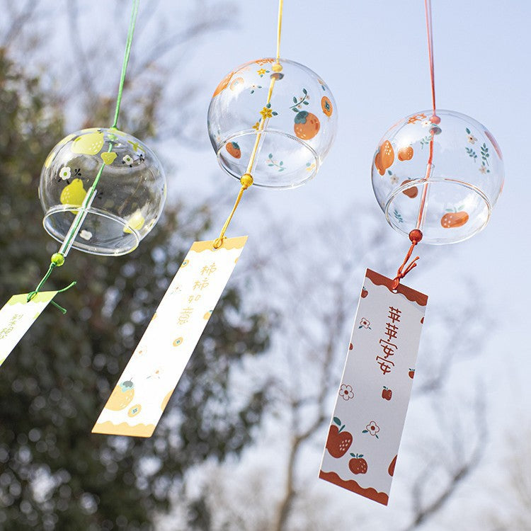 Handmade Japanese Style Glass Wind Chime with Fruit Design