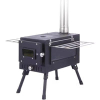 Portable Outdoor Folding Wood Burning Tent Stove with Multi-functional Lighting and Heating