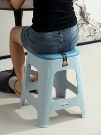 Stackable Plastic Stools with Non-Slip Hollow Seat for Dining, Bathroom, and Home Use, 2-Pack