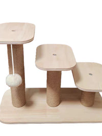 Solid Wood Cat Climbing Ladder for Old Cats and Small Dogs, Multi-level Cat Tree Steps and Jumping Platform