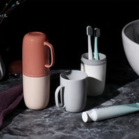 Portable Toothbrush and Toothpaste Holder Set for Travel and Dorms