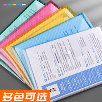 A4 Transparent Plastic Document Folder with Snap Button Closure for Office and School