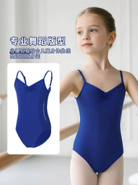 Girls' Latin Dance Outfit Set with Camisole Leotard and Shorts for Training and Performance