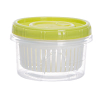 Refrigerator Food Storage Container with Drainer for Fruits, Vegetables, and Herbs