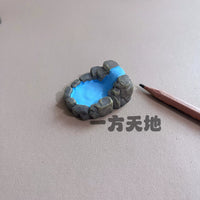 Miniature Lotus Pond and Rockery Landscape Ornaments for Sand Table Decor