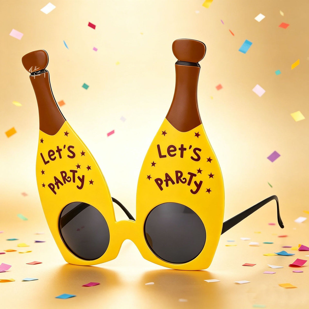 Novelty Champagne Bottle Glasses for Party Celebrations and Photo Booth Props