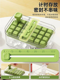 Food-Grade Press-Type Ice Cube Tray Set with Storage Box and Scoop