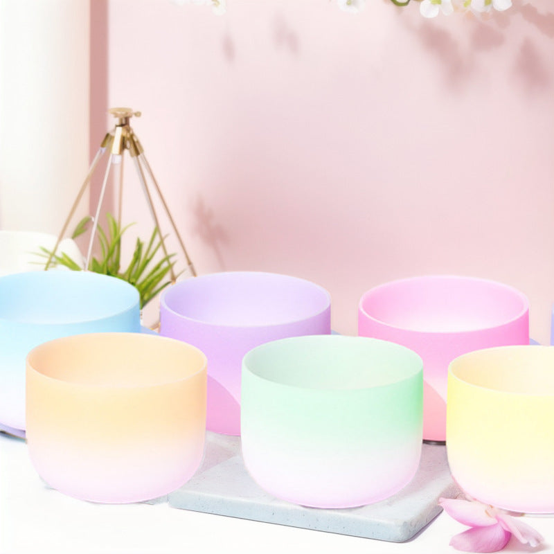 7-Color Crystal Singing Bowl Set for Meditation, Sound Therapy, and Yoga with Mallet