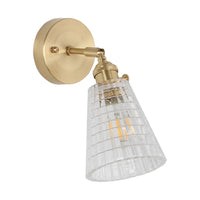 Japanese Retro Brass Glass Wall Lamp Modern Nordic Bedside Corridor Sconce Minimalist Bathroom Mirror Front Light