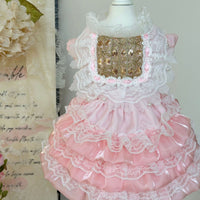 Pet Handmade Pink Glitter Tulle Dress for Cats and Dogs