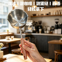 304 Stainless Steel Long Handle Saucepan for Oil Heating, Frying, and Milk Warming