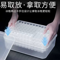 Stackable Silicone Ice Cube Trays with Lid and Storage Bin, Large Capacity Quick Freeze Ice Maker for Home and Commercial Use
