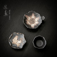 Chinese Zen Lotus Ceramic Tea Strainer Filter Funnel