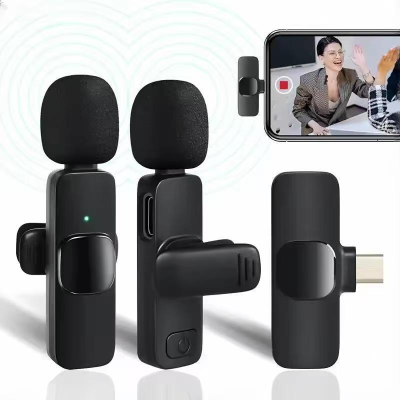 Wireless Lavalier Microphone for Live Streaming and Recording with Noise Reduction