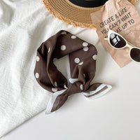 Polka Dot Cotton Square Scarf for Women, Vintage Korean Style Breathable Neck Head Scarf