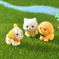 Miniature Dog Figurine Desktop Ornament - Cute Corgi, Golden Retriever, Maltese, Chow Chow Models