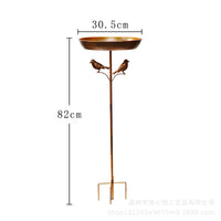 Decorative Metal Bird Bath Feeder with Garden Stake for Outdoor Patios and Yards
