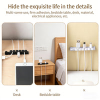 Self-Adhesive Desktop Cable Organizer Clips for Data and Charging Cords