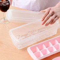Ice Cube Tray Set with Lid, Food-Grade Silicone Ice Molds for Whiskey and Cocktails, Easy Release Ice Maker