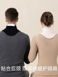 Unisex Cotton Neck Warmer Shawl with Pocket for Cold Protection