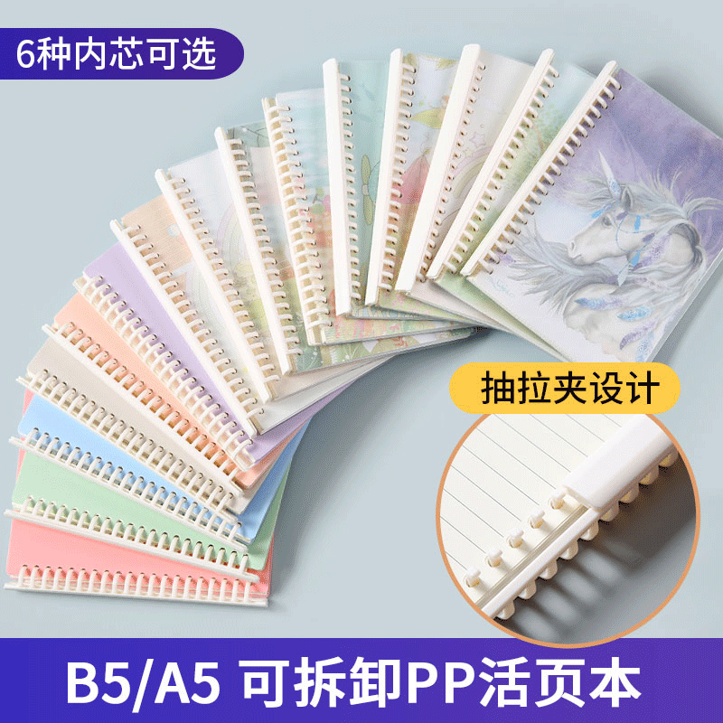 A5/B5 Macaron Loose-Leaf Notebook with 20/26 Holes, Creative Student Journal and Planner