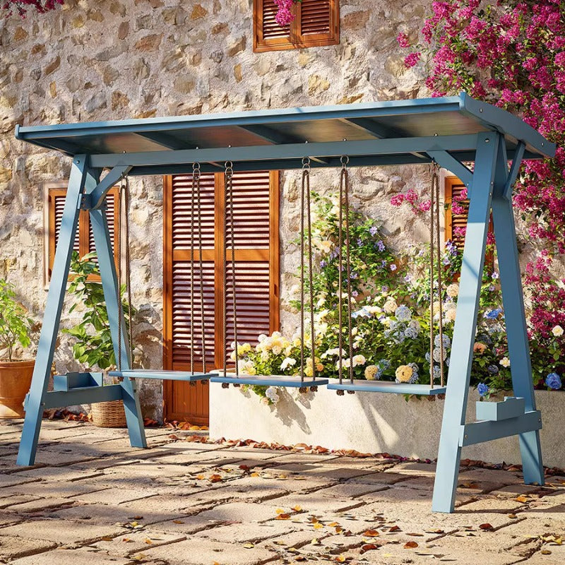 Outdoor Solid Wood Swing Chair for Patio Garden