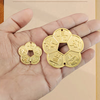 Large Alloy Plum Blossom Coin Feng Shui Ornament for Wealth and Longevity