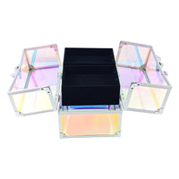 Portable Acrylic Makeup Organizer Box for Nail Art, Beauty, Hairdressing, and Tattoo Tools
