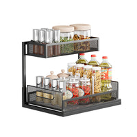 Under Sink Pull-Out Cabinet Organizer with Sliding Drawer Basket for Kitchen and Bathroom Storage