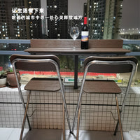 Balcony Railing Hanging Table Foldable Adjustable Outdoor Bar Table for Small Spaces