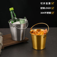 Korean Style 304 Stainless Steel Ice Bucket Snack Fried Chicken Fries Bucket