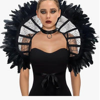 Lace Skeleton Collar Cape for Halloween Cosplay and Party Costumes