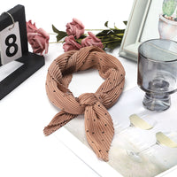 Chiffon Square Scarf with Pleated Texture and Printed Pattern