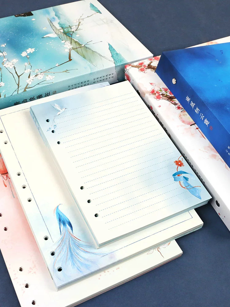 Vintage Style A5/B5 Loose-Leaf Notebook for Poetry & Journaling, Detachable Pages