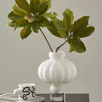 Retro Chinese Style Amber Glass Vase for Home Decor