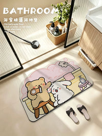 Irregular Diatomaceous Earth Bath Mat - Non-Slip, Super Absorbent, Quick Dry Bathroom Floor Mat