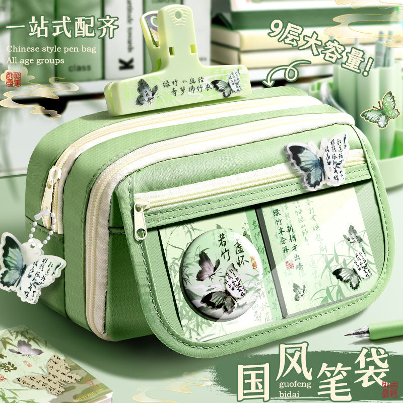 Vintage Style Large Capacity Pencil Case for Students