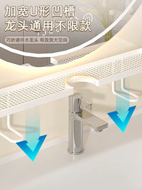 No-Drill Sink Washstand Storage Rack, Bathroom Shelf for Mirror Front & Faucet