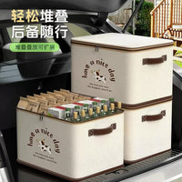 Car Trunk Organizer Foldable Stackable Storage Box with Lid Large Capacity Portable Fabric
