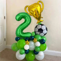 Soccer Theme Balloon Column & Trophy Set for Birthday Party Decorations