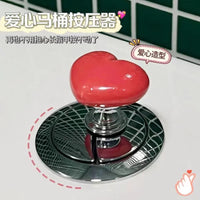 Heart-Shaped Toilet Button Presser for Long Nails, Universal Flush Aid Decor