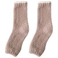 Women's Coral Fleece Thermal Knee Warmers Leg Sleeves for Winter