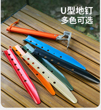 Outdoor Beach Ground Pegs, Seaside Canopy Windproof Fixed Tent Pegs, Cast Steel U-Shaped Extended Camping Tent Snow Pegs